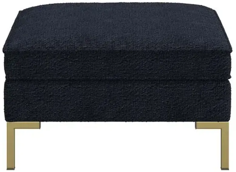 Marceau Bouclé Ottoman - Black