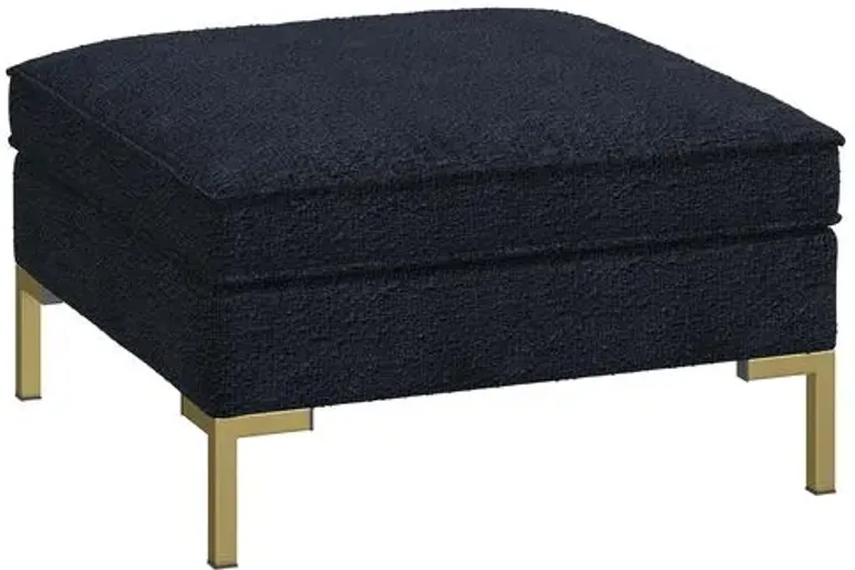 Marceau Bouclé Ottoman - Black