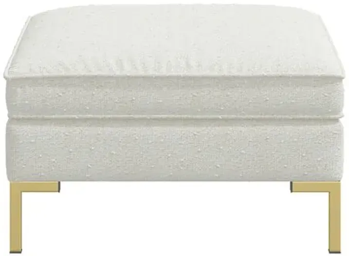 Marceau Bouclé Ottoman - White