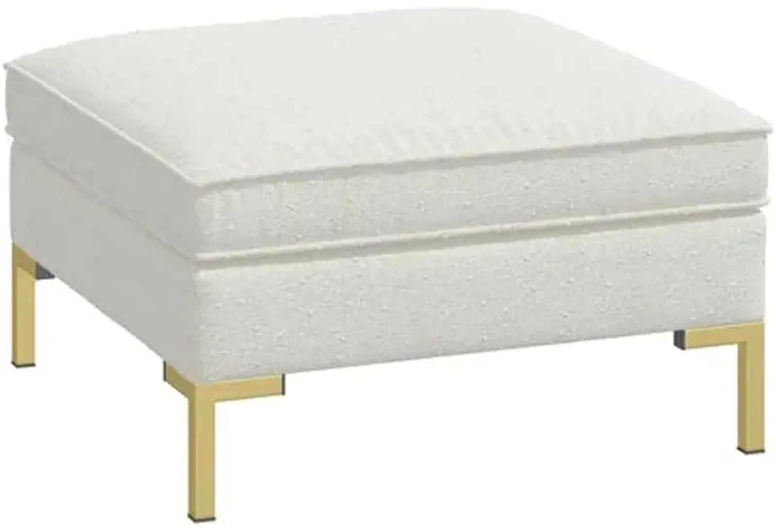 Marceau Bouclé Ottoman - White