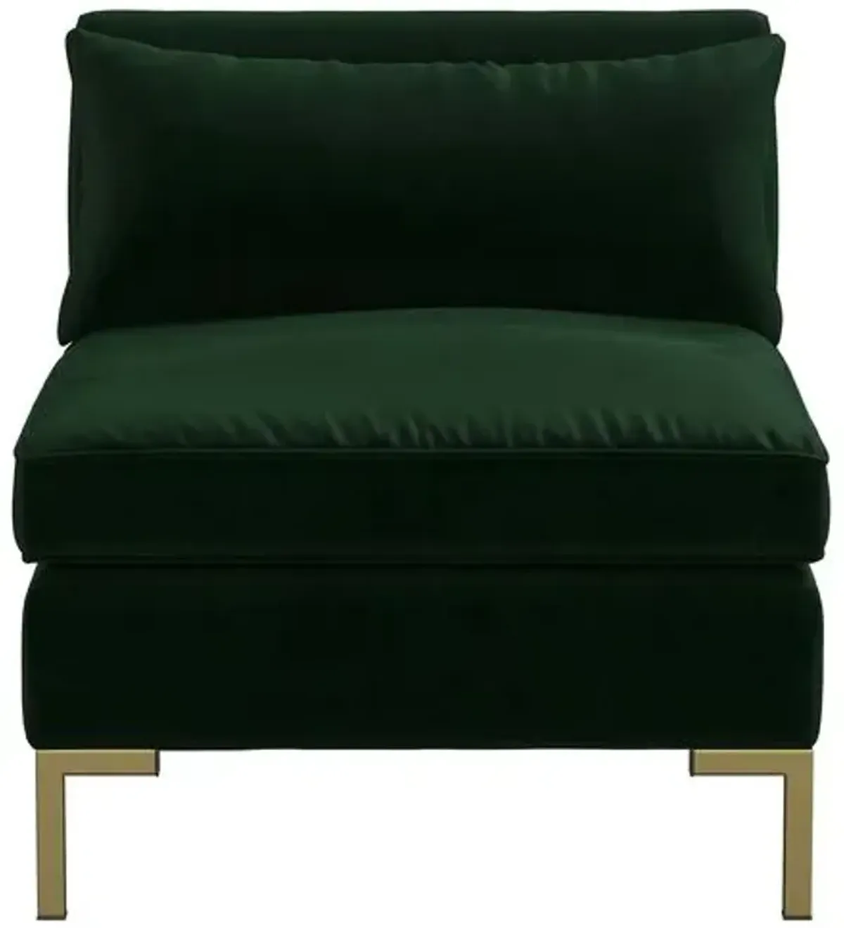 Marceau Velvet Slipper Chair - Handcrafted - Green