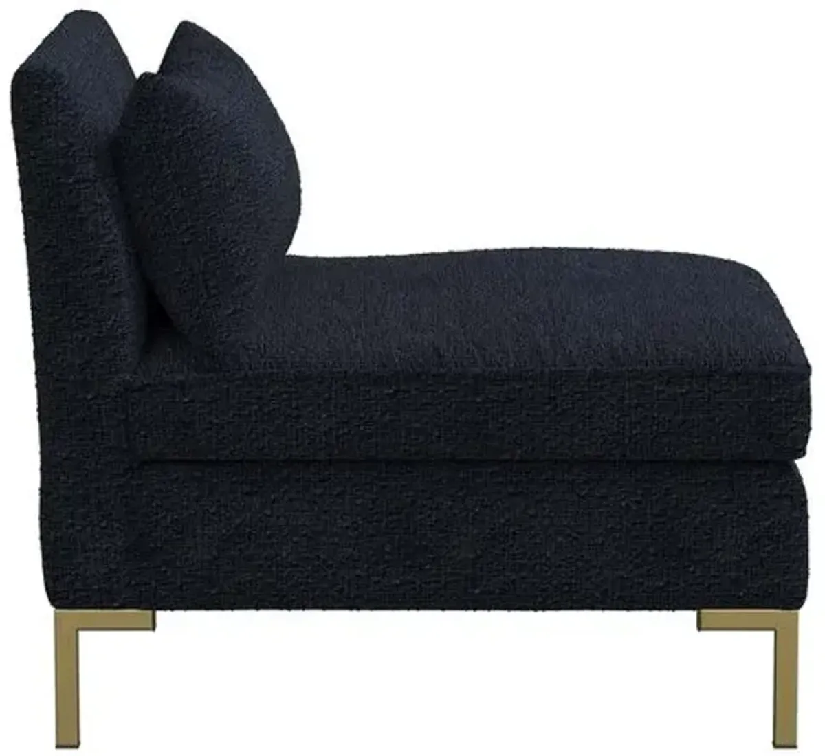 Marceau Bouclé Slipper Chair - Black