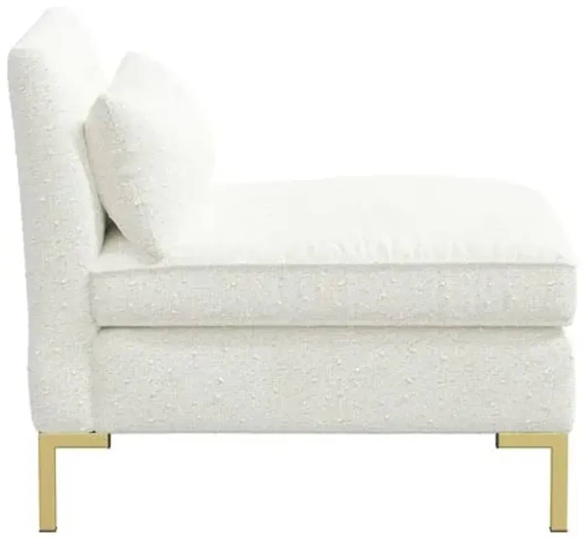 Marceau Bouclé Slipper Chair - White