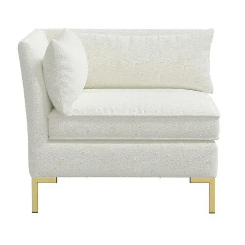 Marceau Bouclé Corner Chair - White