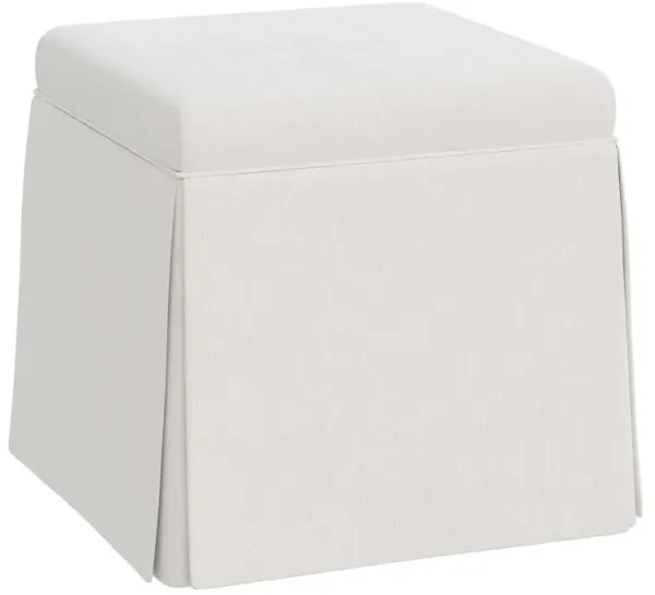Anne Velvet Skirted Storage Ottoman