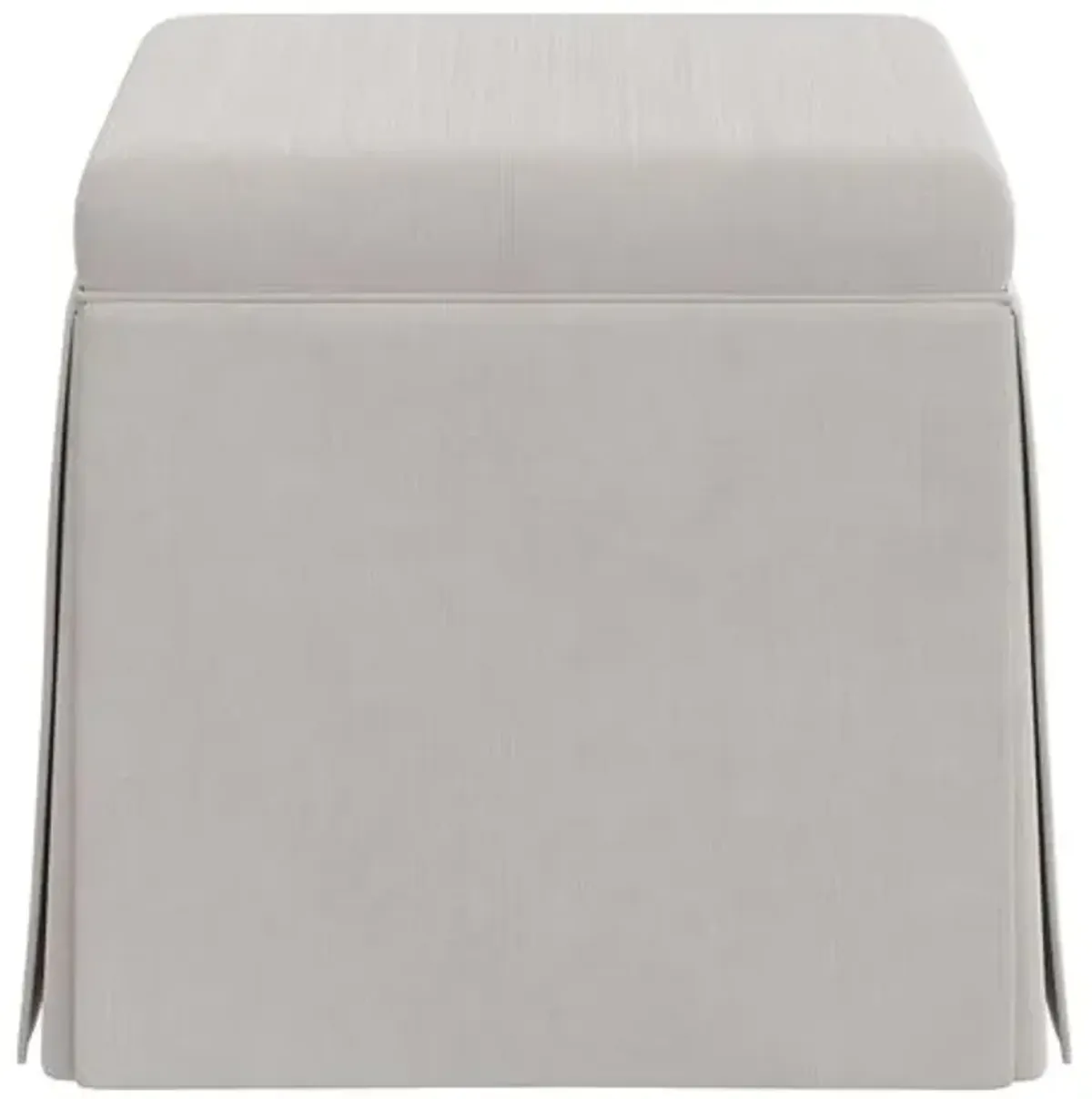 Anne Velvet Skirted Storage Ottoman - Gray