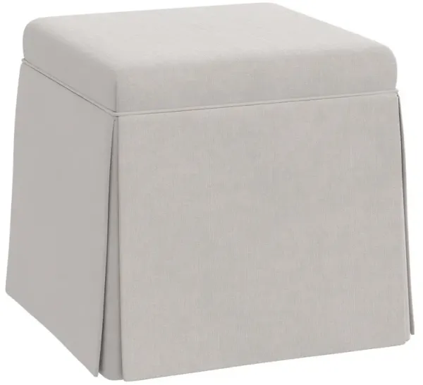 Anne Velvet Skirted Storage Ottoman