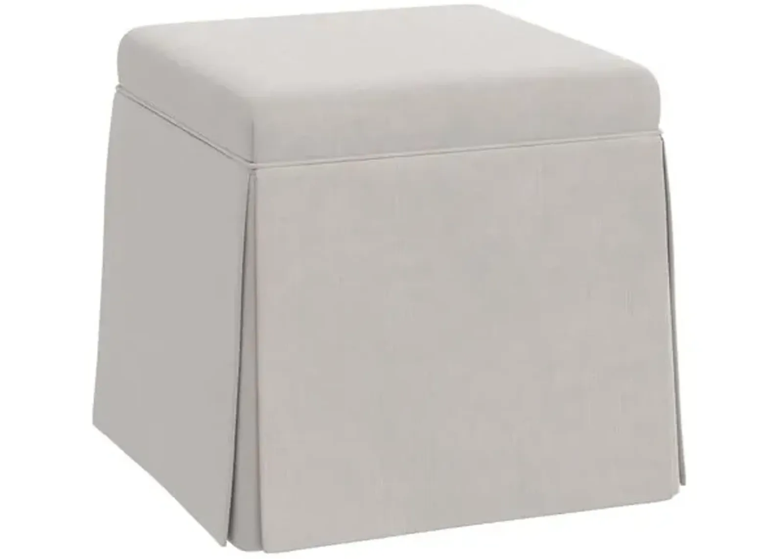 Anne Velvet Skirted Storage Ottoman - Gray