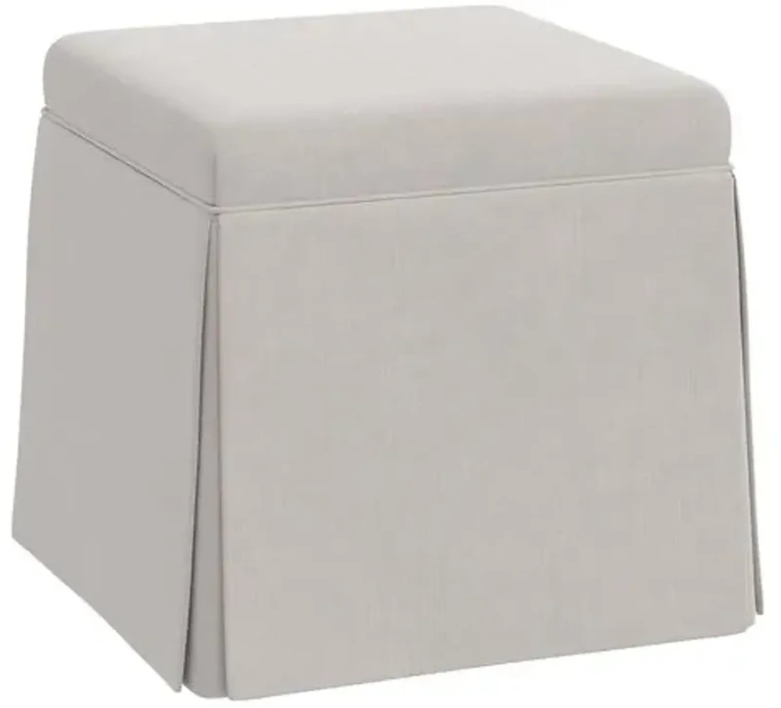 Anne Velvet Skirted Storage Ottoman - Gray