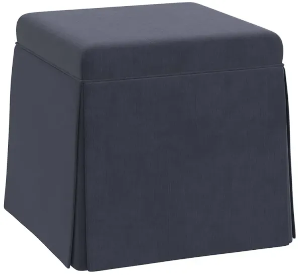 Anne Velvet Skirted Storage Ottoman