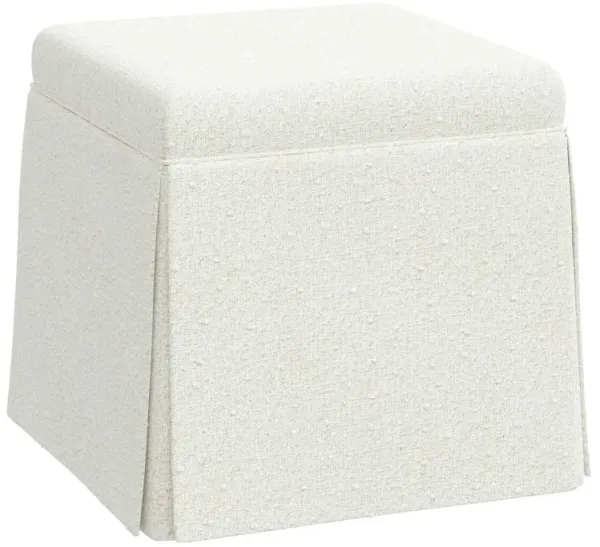 Anne Bouclé Skirted Storage Ottoman