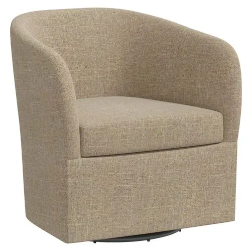 Zara Linen Swivel Chair