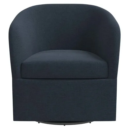 Zara Linen Swivel Chair