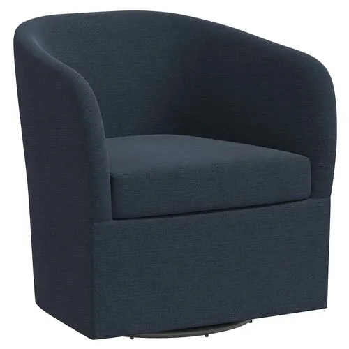 Zara Linen Swivel Chair