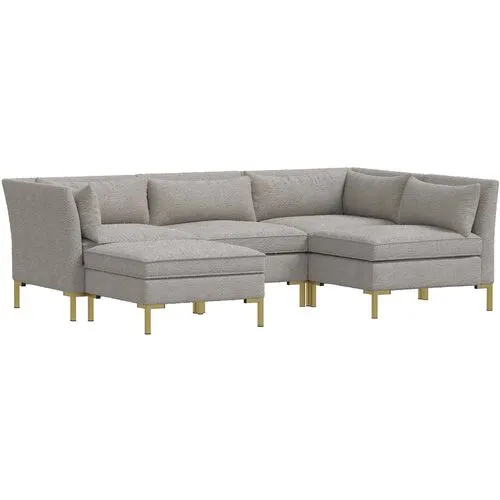 Marceau Bouclé U-Shaped Sectional - Gray