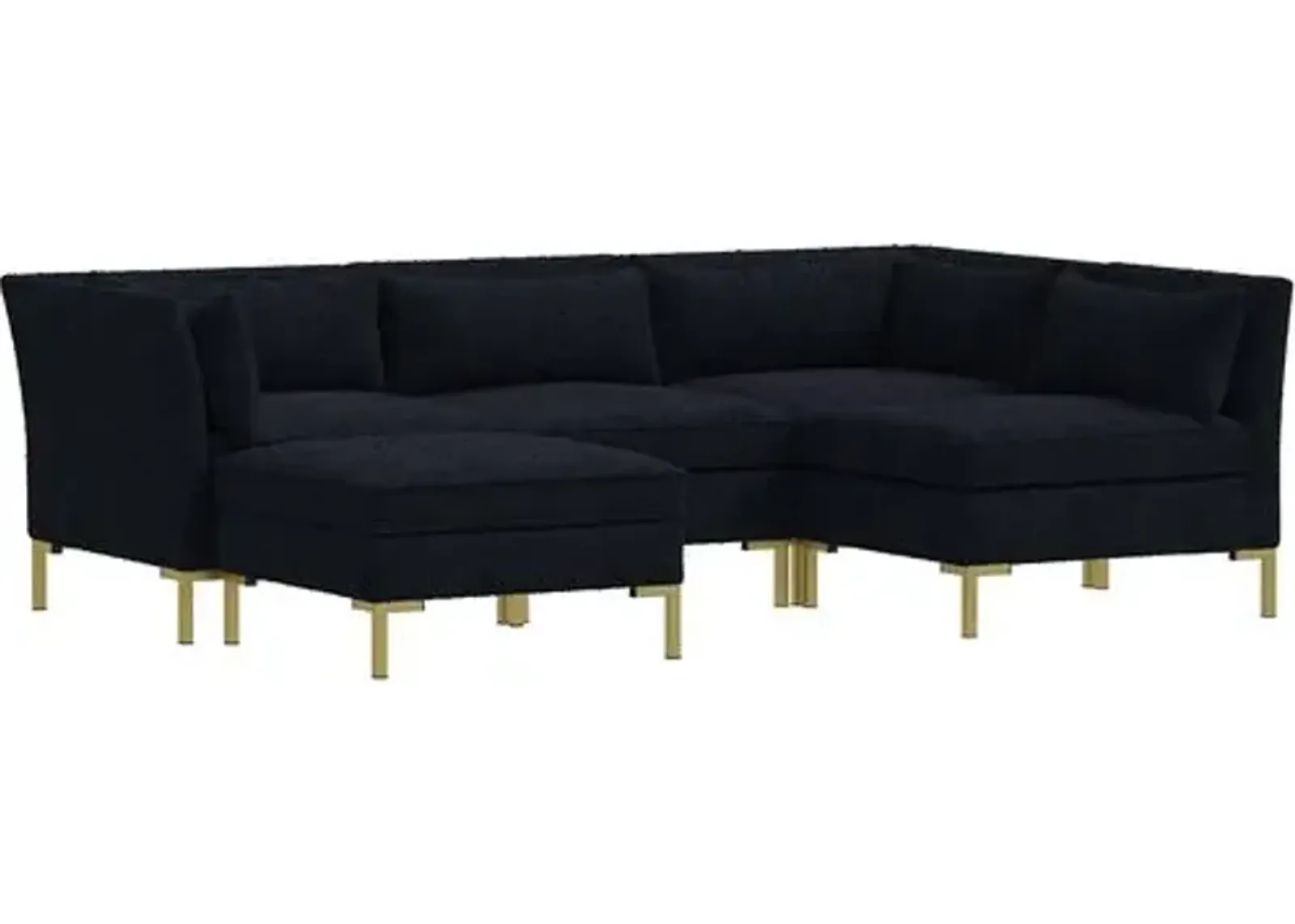 Marceau Bouclé U-Shaped Sectional - Black