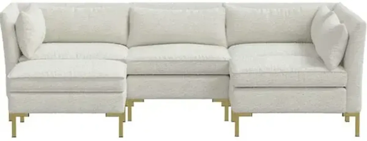 Marceau Bouclé U-Shaped Sectional - White