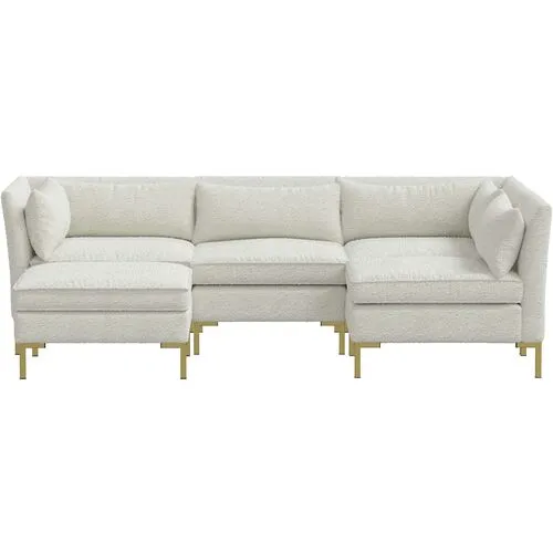 Marceau Bouclé U-Shaped Sectional - White