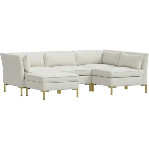 Marceau Bouclé U-Shaped Sectional - White