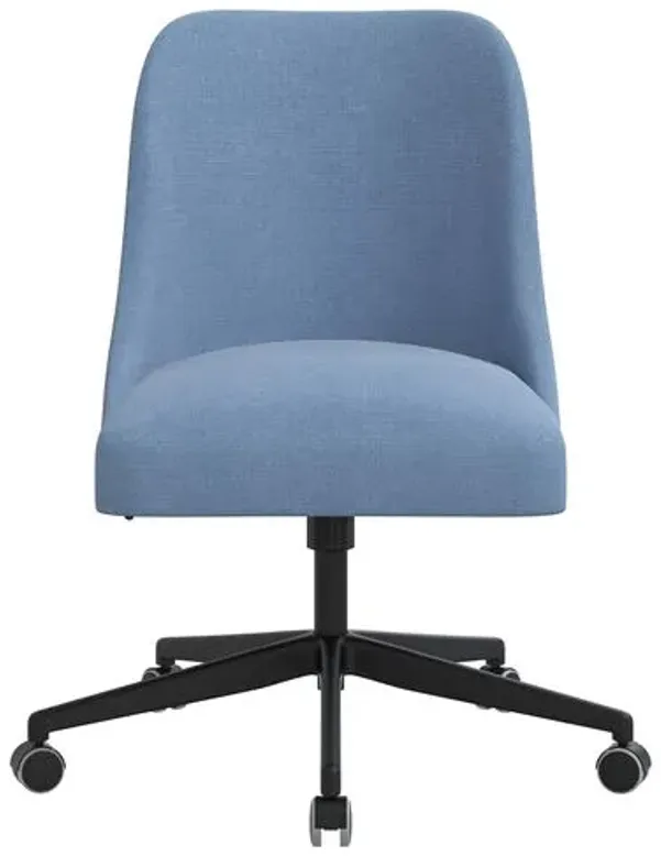 Celeste Linen Desk Chair - Blue