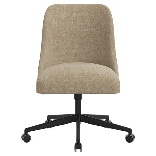 Celeste Linen Desk Chair - Brown