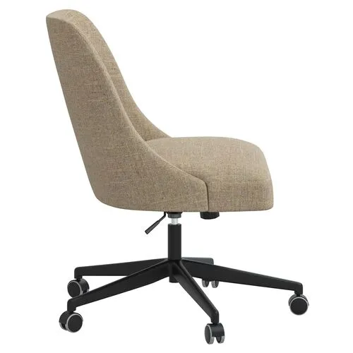 Celeste Linen Desk Chair - Brown