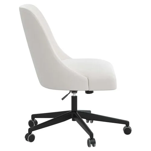 Celeste Velvet Desk Chair - White