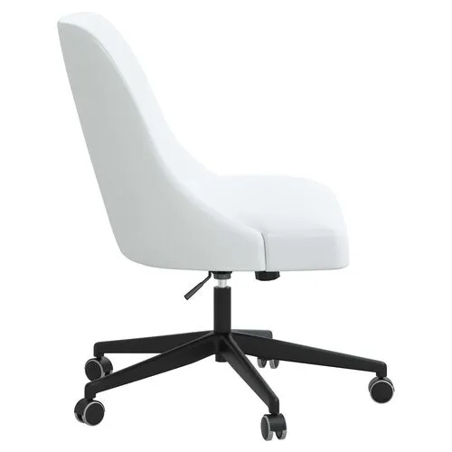 Celeste Linen Desk Chair - White