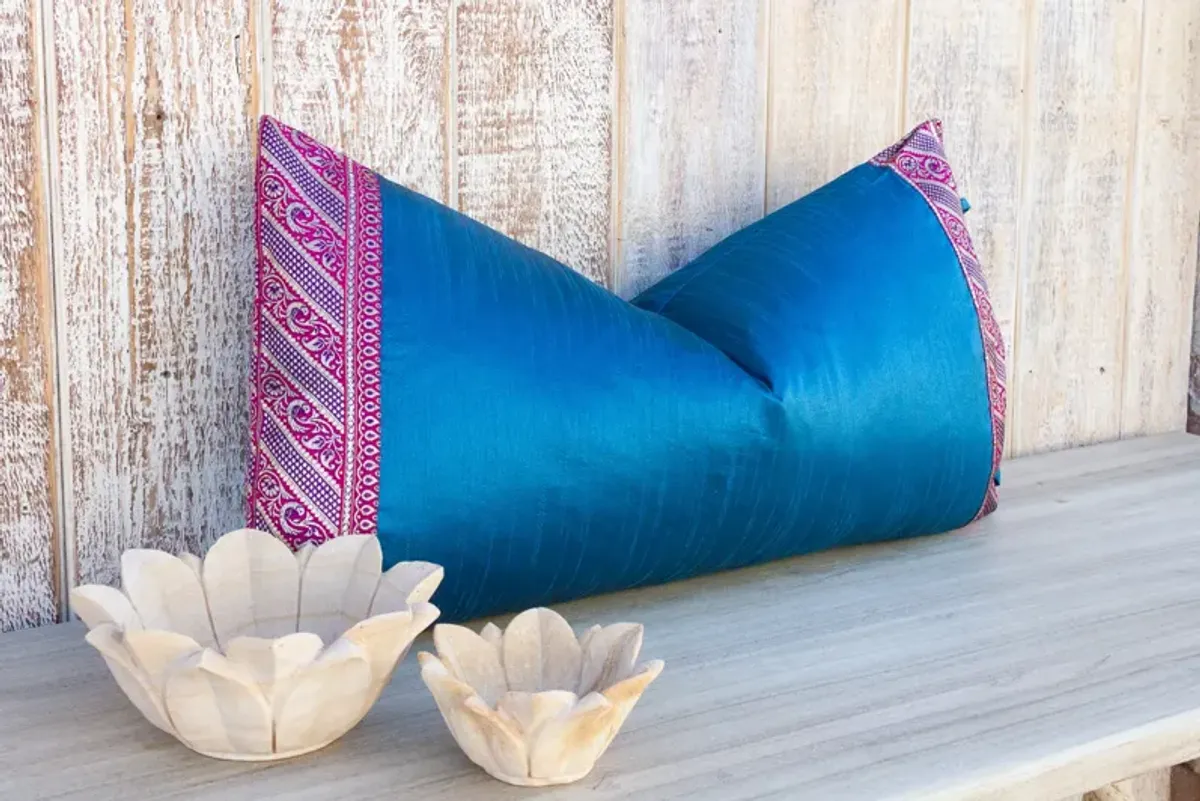 Atasi Large Festive Indian Silk Pillow - de-cor