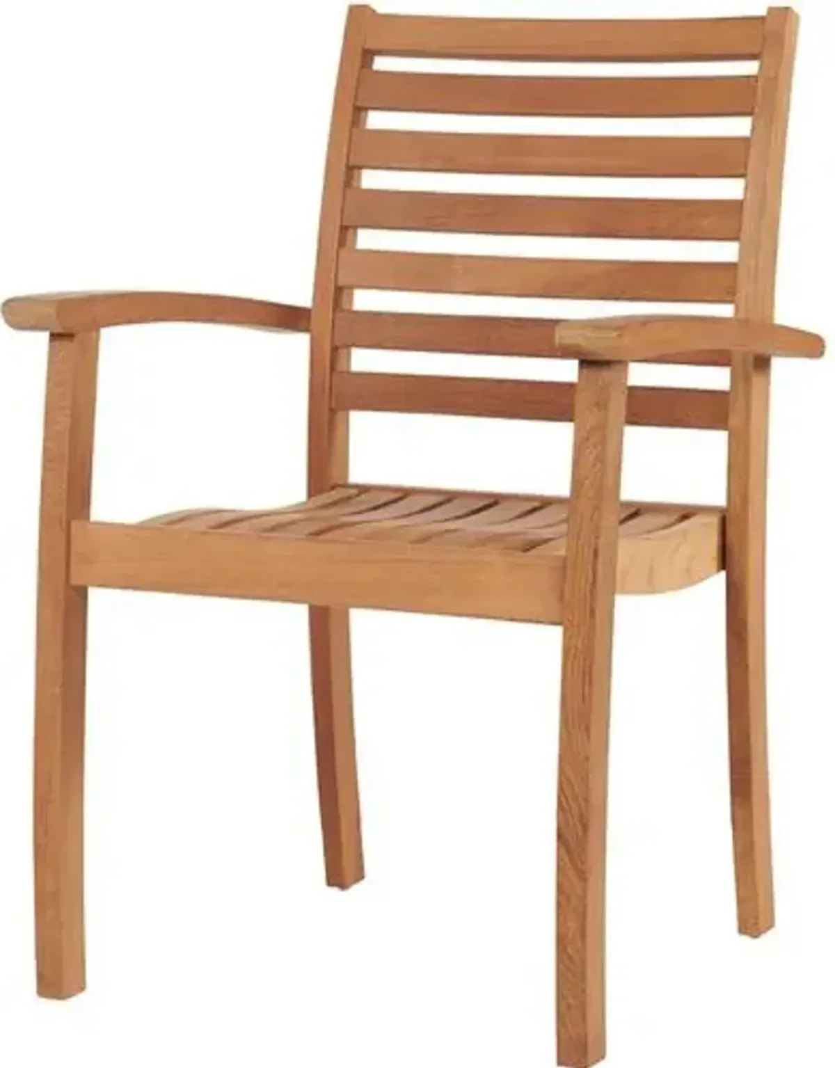 Set of 4 Mer Teak Stacking Outdoor Dining Chairs - Natural - Brown