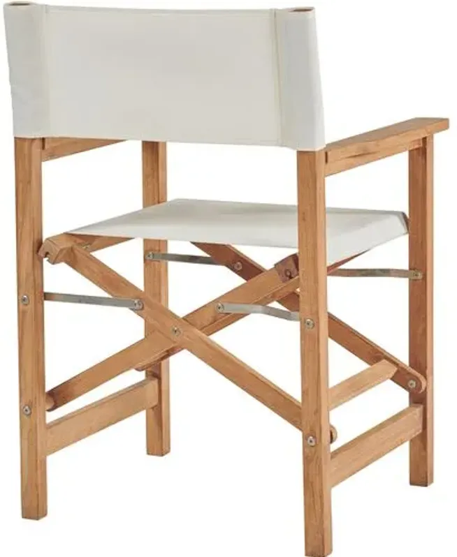 Travis Teak Outdoor Folding Chair - White