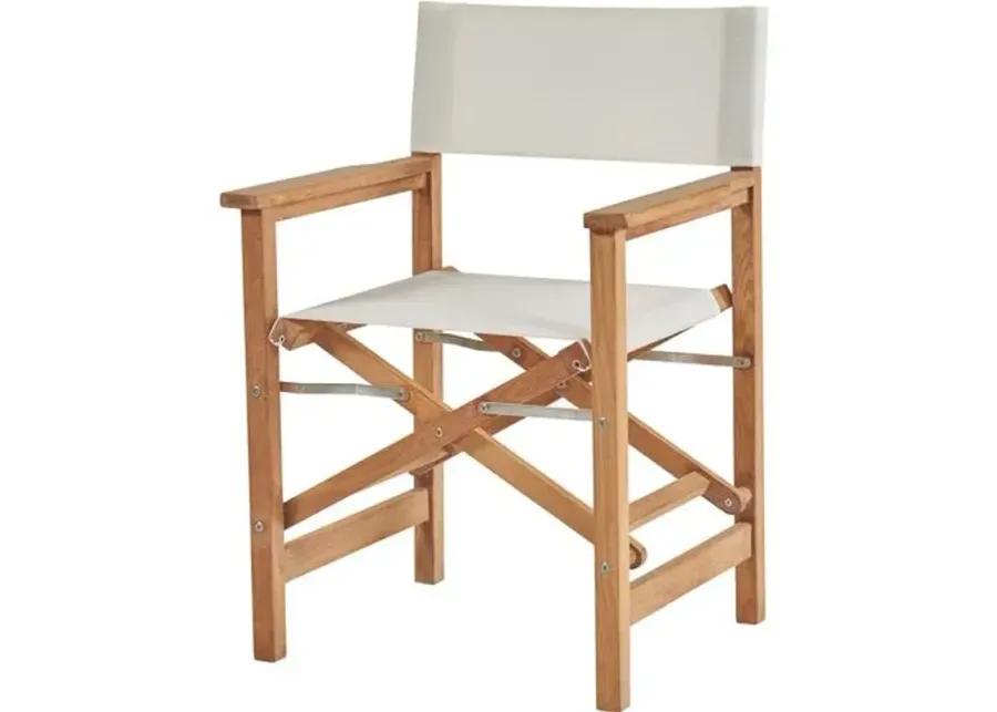 Travis Teak Outdoor Folding Chair - White