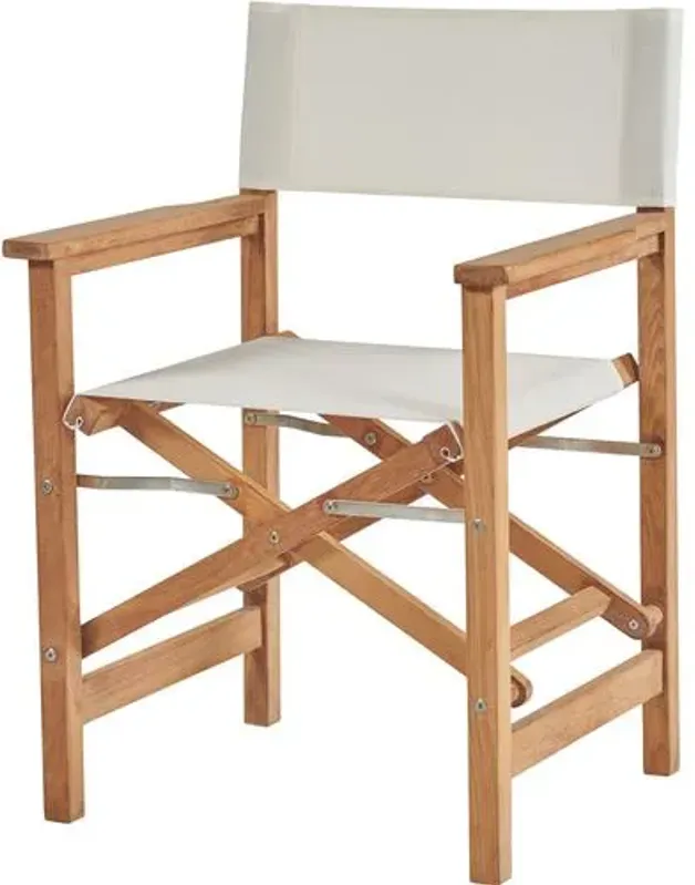 Travis Teak Outdoor Folding Chair - White