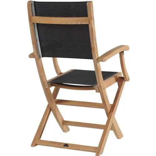 Myrna Teak Outdoor Folding Chair - Black