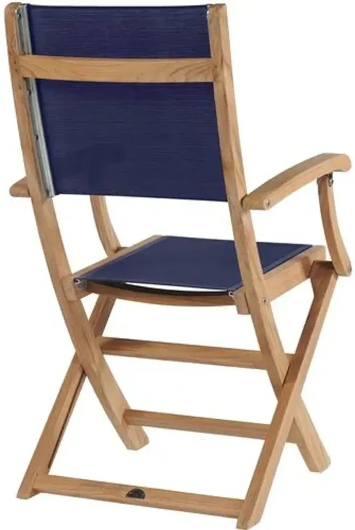 Myrna Teak Outdoor Folding Chair - Blue