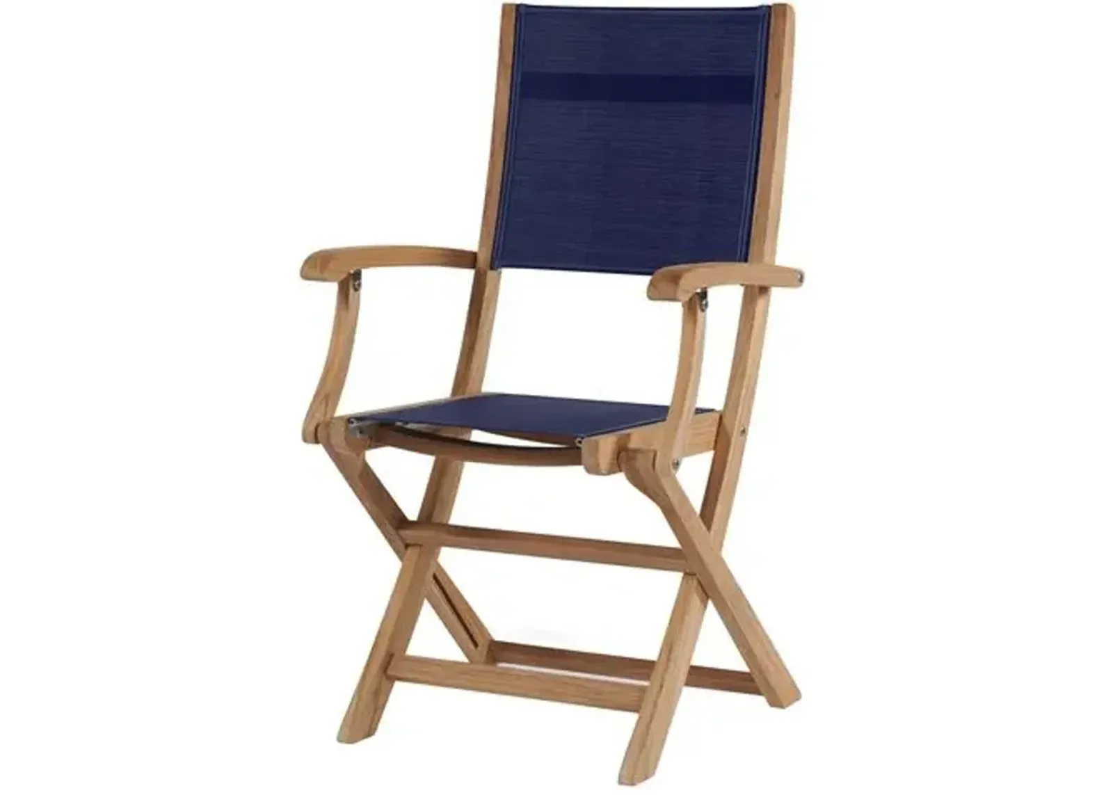 Myrna Teak Outdoor Folding Chair - Blue