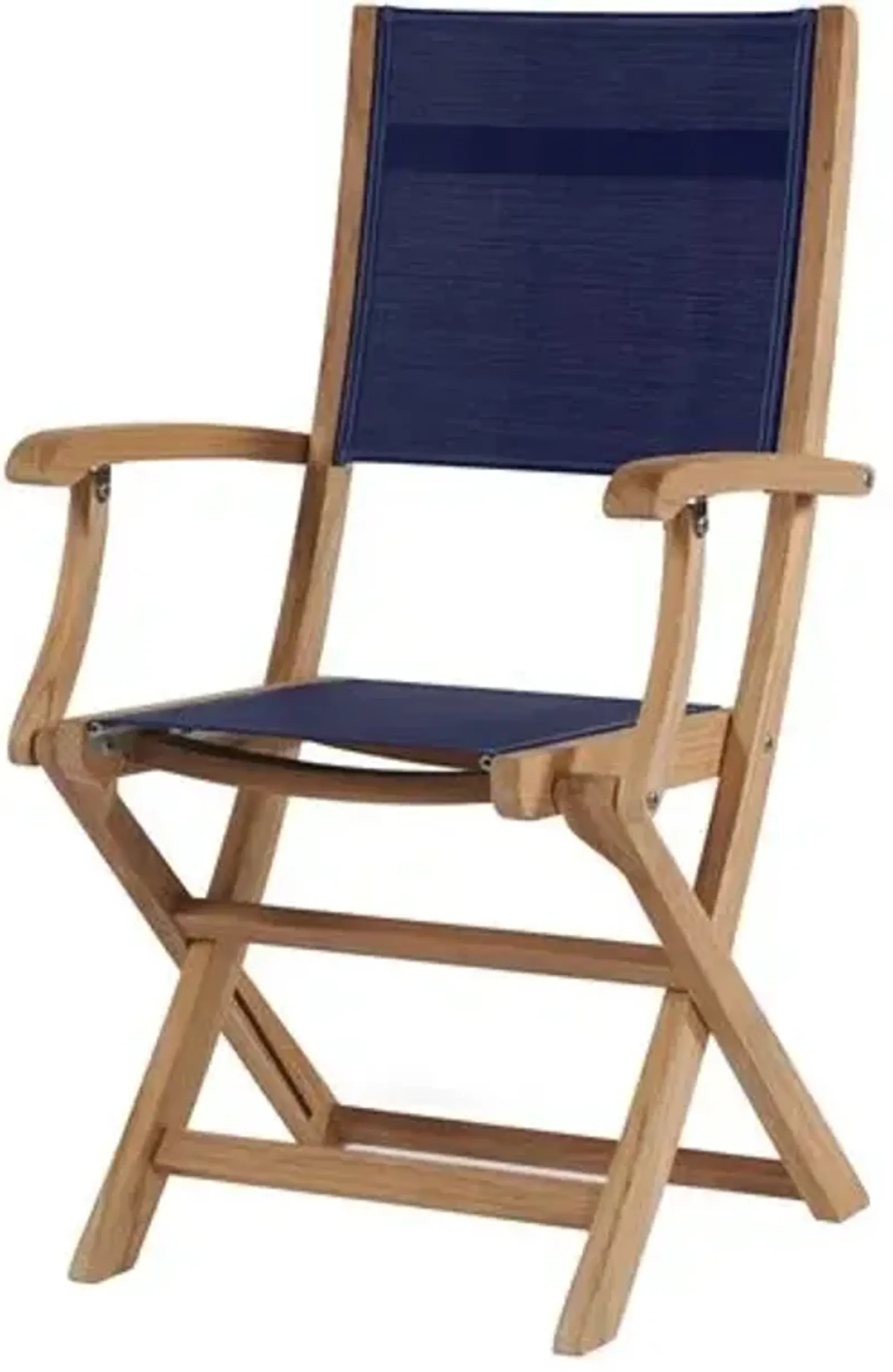 Myrna Teak Outdoor Folding Chair - Blue