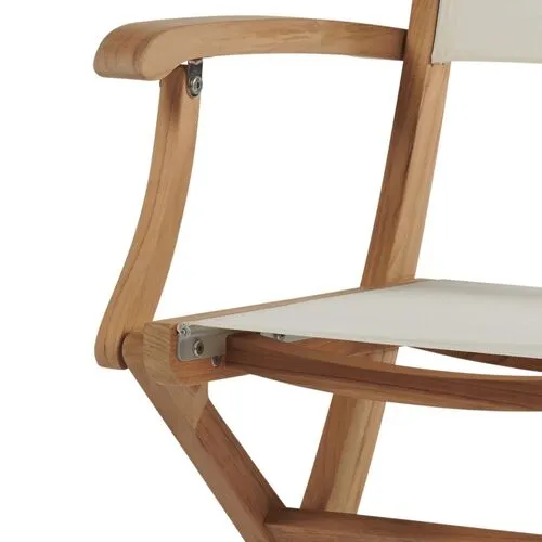 Myrna Teak Outdoor Folding Chair - White