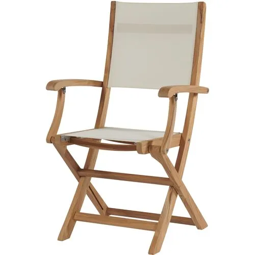 Myrna Teak Outdoor Folding Chair - White