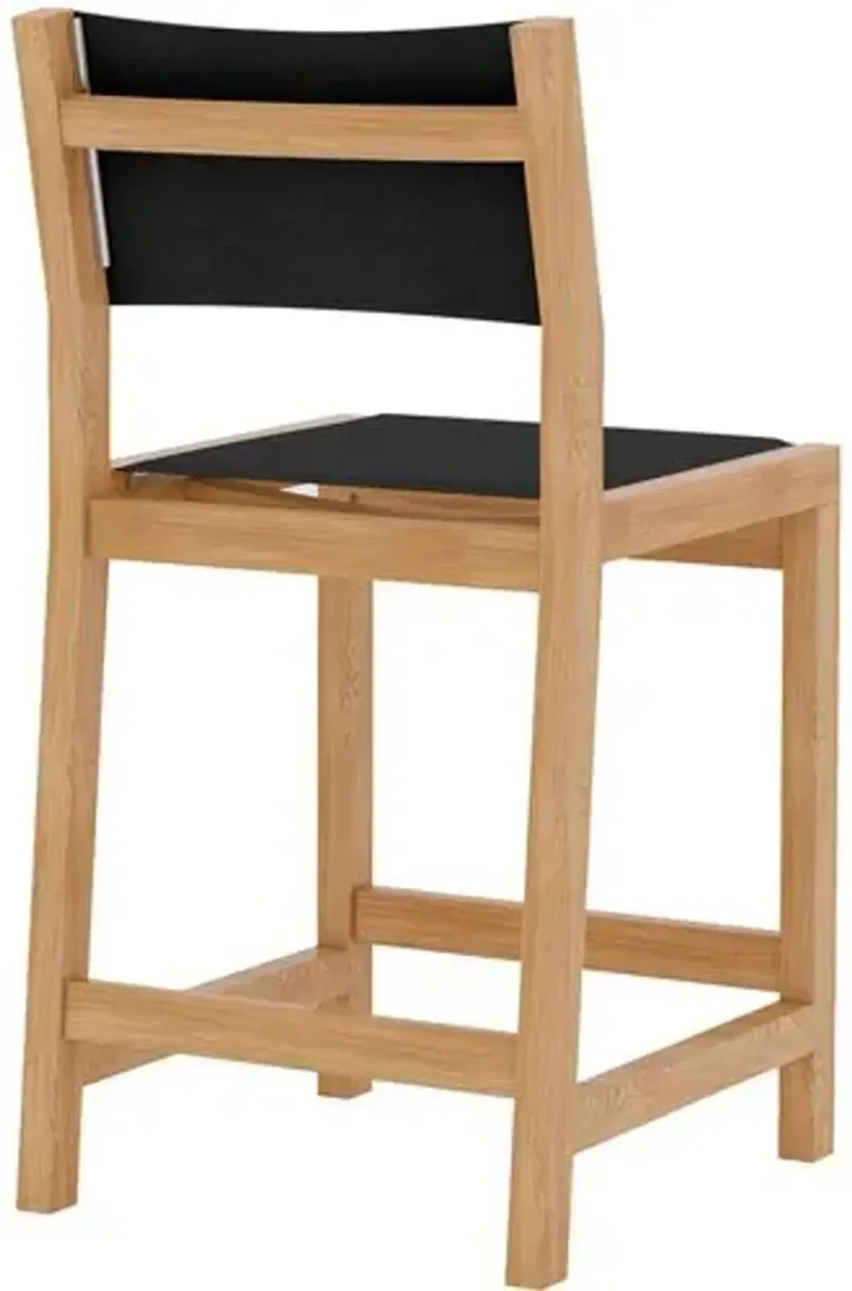 Milo Teak Outdoor Counter Stool - Black