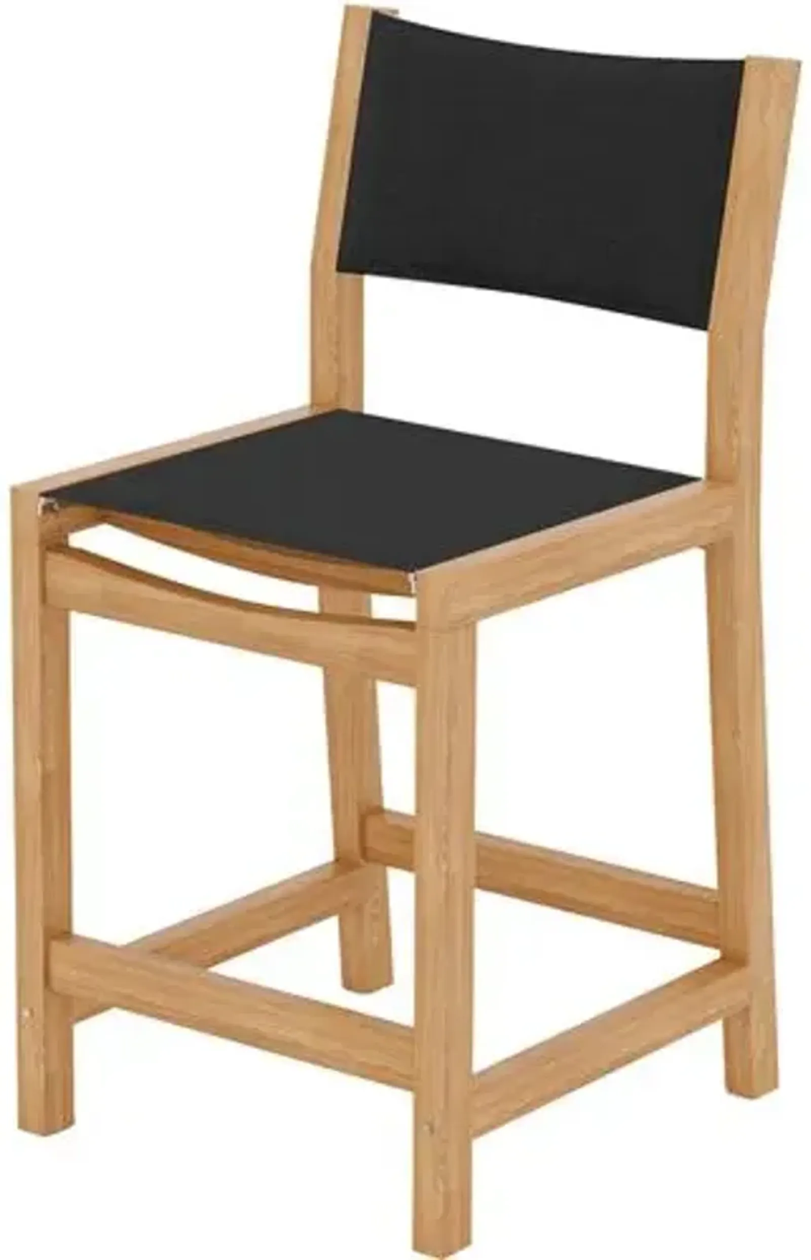 Milo Teak Outdoor Counter Stool - Black