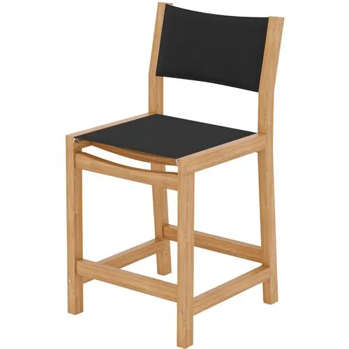 Milo Teak Outdoor Counter Stool - Black