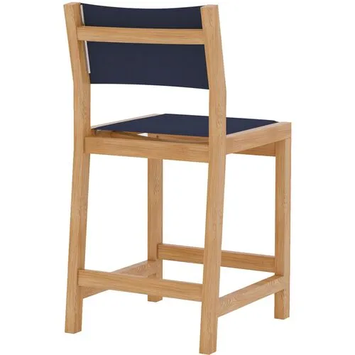 Milo Teak Outdoor Counter Stool - Blue