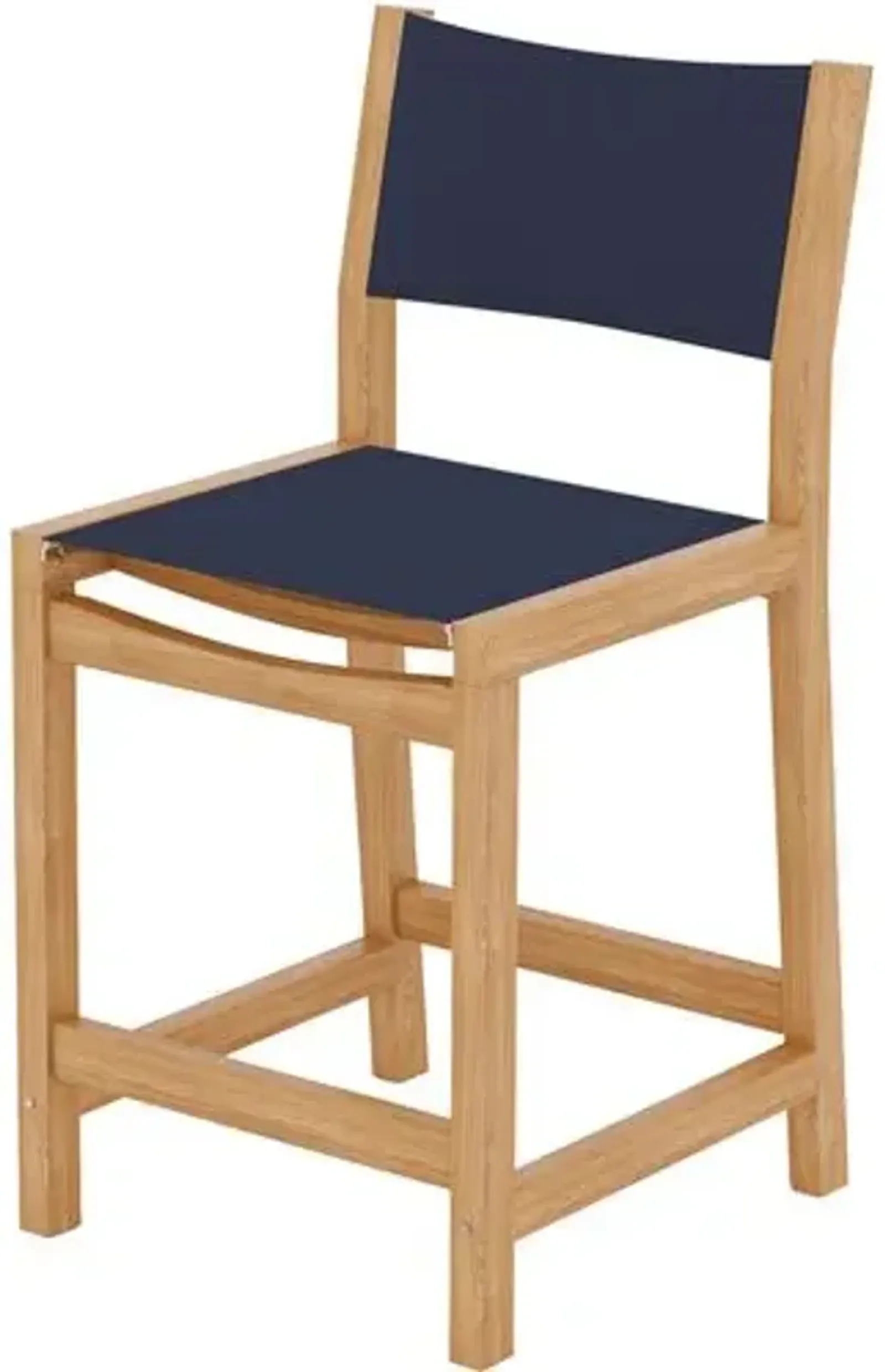 Milo Teak Outdoor Counter Stool - Blue