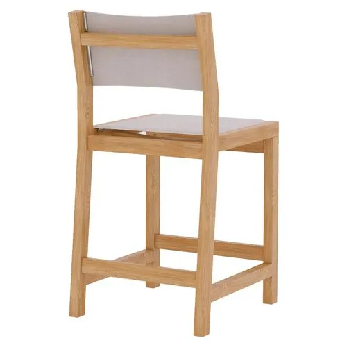 Milo Teak Outdoor Counter Stool - White