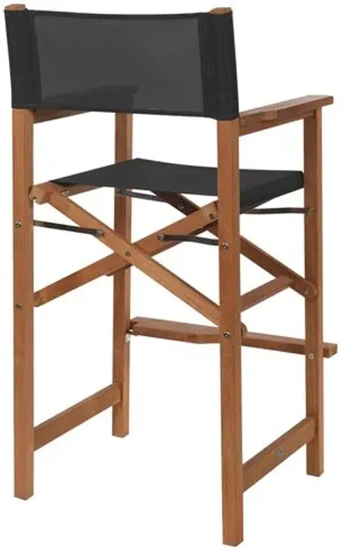 Milo Outdoor Teak Counter Stool - Black