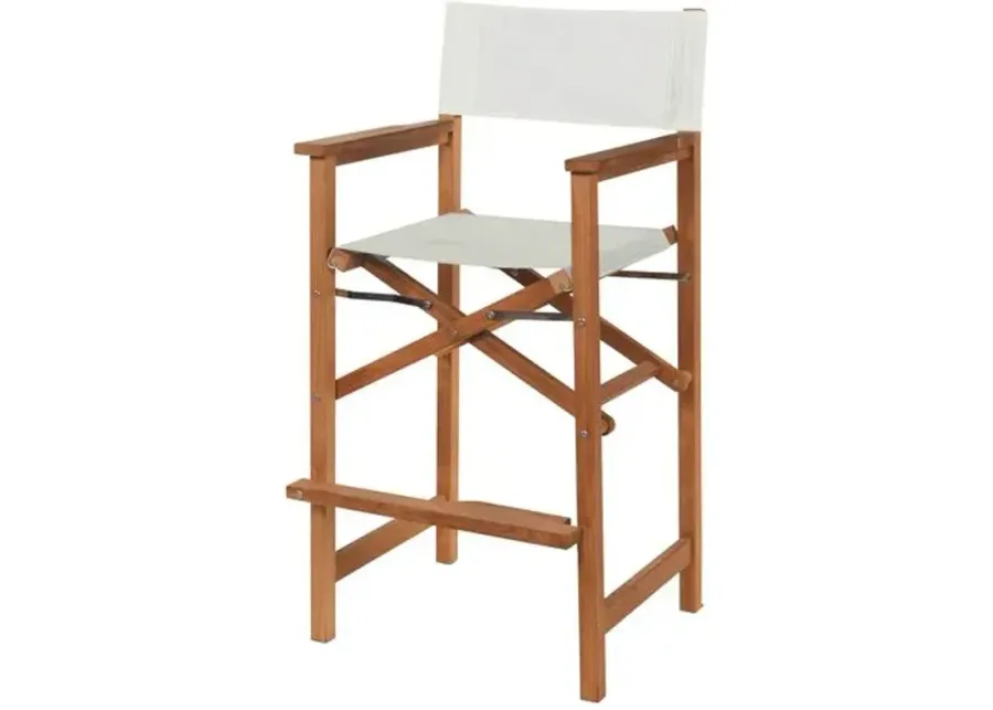 Milo Outdoor Teak Counter Stool - White