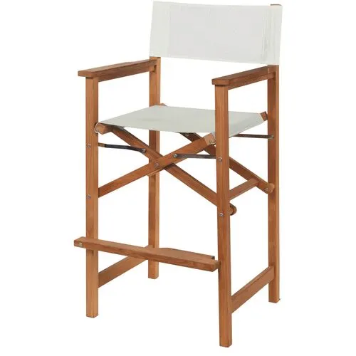 Milo Outdoor Teak Counter Stool - White