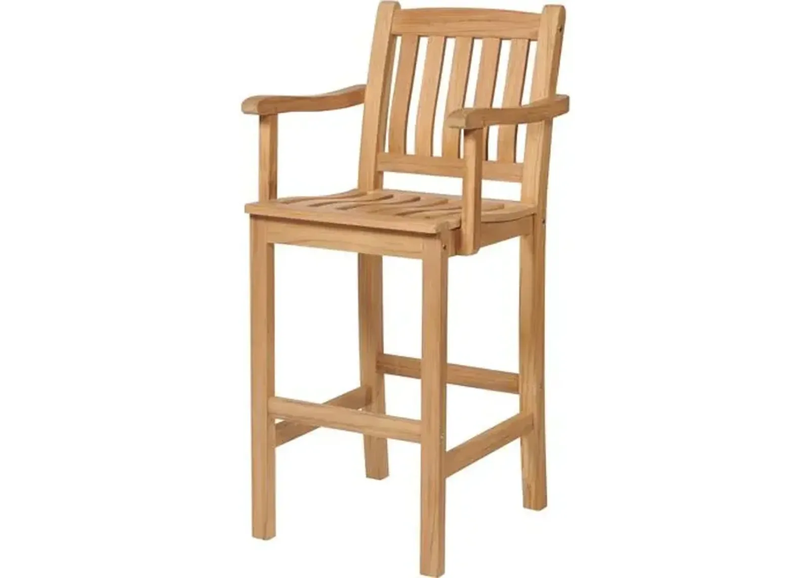 Lorena Teak Outdoor Barstool - Natural - Brown