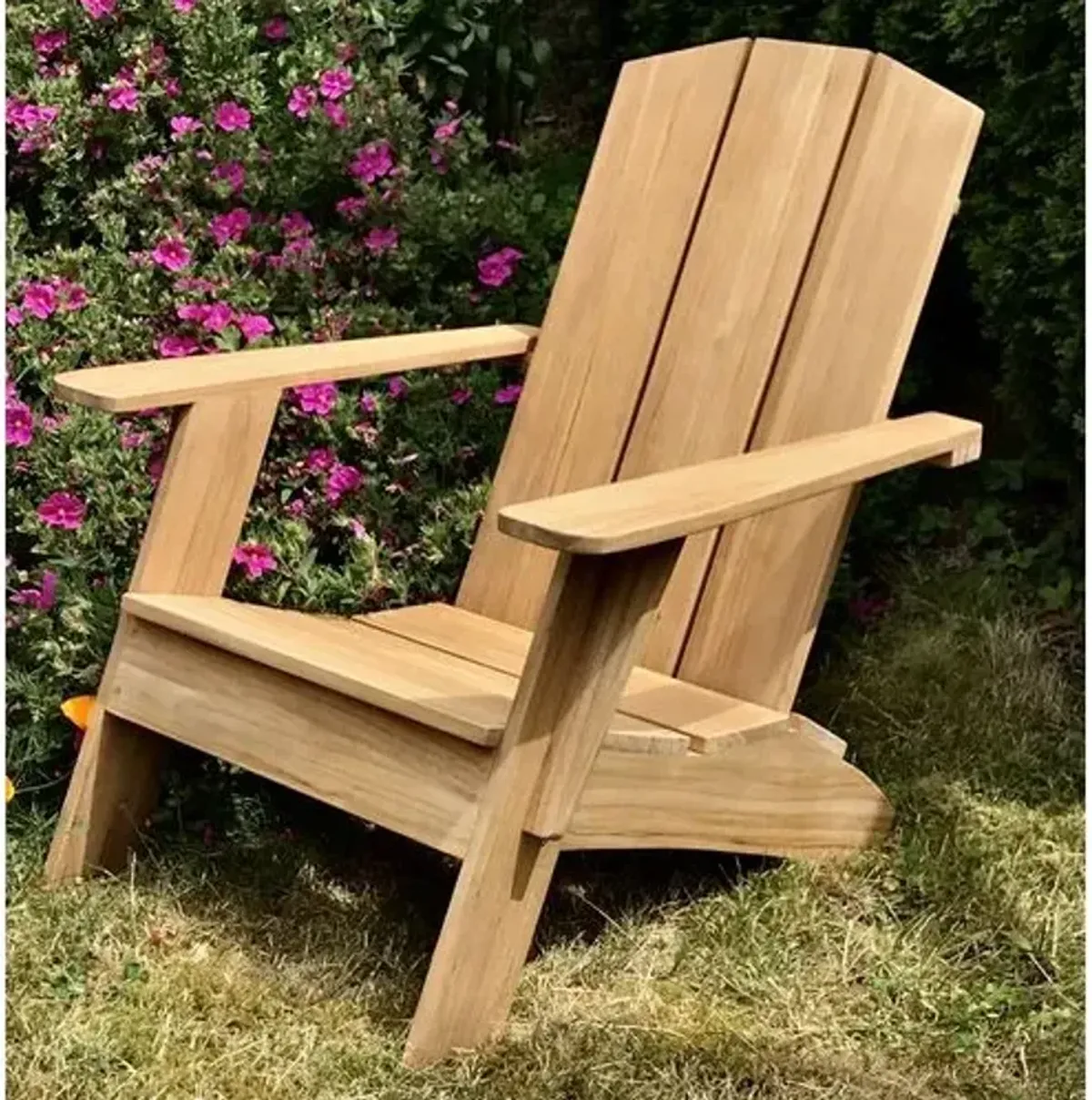 Hagen Teak Adirondack Outdoor Chair - Natural - Brown